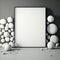 Mockup poster photo frame, ebony stones and ivory moons AI Generaion