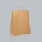 Mockup of realistic square paper bag, cream colored. Corporate packaging.