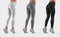 Mockup of sportswear on a fit girl standing on toes in sneakers, side and back, for design presentation