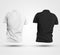 Mockup of a textile polo, white, black T-shirt with shadows, 3D rendering, for presentation of design, print, back