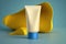 Mockup tube of sunscreen. Sun protection. Generative ai