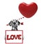 Mockup valentine heart with dog