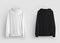 Mockup white, black hoodie, back view hanging on a plastic hanger, blank sweatshirt for design presentation