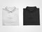 Mockup of white, black T-shirt, beautifully folded, blank polo for presentation of design, print, pattern