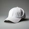 Mockup of a white plain baseball cap isolated on grey background