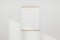 Mockup white realistic empty picture frame on white wall background