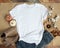 Mockup of a White T-Shirt Blank Shirt Template Photo