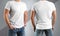 Mockup white t-shirts on the man, pose in front and back.