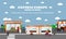 Mode of Transport concept vector illustration. Bus stop banner. City transportation objects.