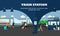 Mode of Transport concept vector illustration. Railway station banner. City transportation objects.