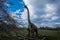 Model of Apatosaurus dinosaur in Arboretum park