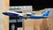 Model of Boeing 787-8 jumbo jet on display at Singapore Airshow 2012