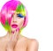 Model girl with colorful dyed hair