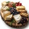 Model of a gourmet cheese platter with an array of artisanal cheeses, AI generated