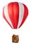 Model hot air balloon with wicker basket