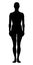 Model of the human body. Hand drawn gender-neutral figure. Silhouette, front view.