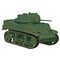 Model M3 Stuart light tank isolated on white 3D Illustration
