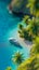 Model Mock Up Miniature of Tropical Island Paradise With Cruise With Tilt-Shift Photography Effect. AI Generated