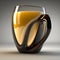 Model of a mug with a modern and asymmetric design. Acrylic and glass in surreal concept.