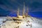 Model of an old ship stuck in ice of Antarctica