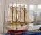 Model of Portuguese fishing boat on display at Big Boats Little Boats Festival