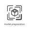 model preparation icon. Trendy modern flat linear vector model p