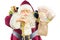 Model of Santa Claus with ringing bell gifts and money