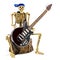 Model skeleton playing electric guitar