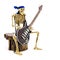 Model skeleton playing electric guitar