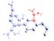 Models of abstract molecular structure with defective part. Atom model with damaged elements