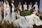 Models pose during the Galia Lahav Bridal Fashion Week Spring/Summer 2017 presentation