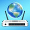 Modem router with earth globe connect internet