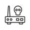 Modem skull cyber icon. Simple line, outline vector elements of hacks icons for ui and ux, website or mobile application