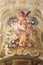 MODENA, ITALY - APRIL 14, 2018: The freso of angels in the flowers in church Chiesa di San Bartolomeo