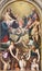 MODENA, ITALY - APRIL 14, 2018: The painting of the holy Trinity, Virgin Mary, St. Sebastinan and the souls in purgatory