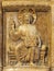 MODENA, ITALY - APRIL 14, 2018: The relief Jesus the Teacher in Duomo by Anselmo da Campione 1165-1225