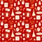 Moder design Merry Christmas seamless pattern. Concept Milk and cookies for Santa. Vector illustration handdrawn style background.