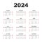 modern 2024 calendar in dark gray vector design template