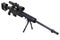 Modern .338 caliber sniper rifle with bipod