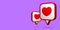 Modern 3d heart like Social network Bubbles. white Bubble icon and Red Hearts love Social media Likes Button