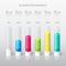 Modern abstract 3D cylindrical infographic template with six steps options. Business percentage graph template. EPS 10