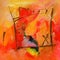 Modern Abstract Art - Painting - Calligraphy / Graffiti - Red and Orange Colors