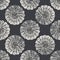 Modern abstract aster flower seamless pattern background. Geometric repeat with white black fall florals on light