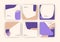 Modern abstract banners. Purple and beige background