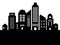 Modern abstract cityscape skyline buildings black and white silhouette vector