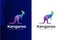 Modern Abstract and Colorful Kangaroo logo design and vector illustration