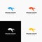 Modern abstract creative jumping fox logo design template vector illustration. Animal branding mark design for company or business