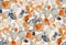 Modern abstract stone shapes seamless pattern