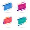 Modern abstract vector banners. Flat geometric shapes of different colors with text space.