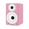 Modern acoustic system pink audio speaker icon isometric vector illustration. Electronic bass device